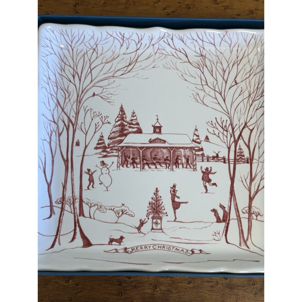 New in Box Juliska Country Estate Winter Frolic “Stable Soirée” Sweets Tray - Picture 4 of 7